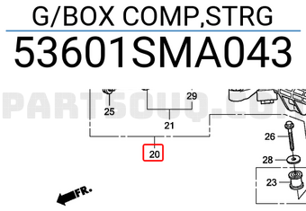 Honda 53601SMA043 G/BOX COMP,STRG