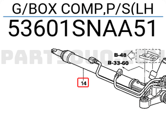 Honda 53601SNAA51 G/BOX COMP,P/S(LH