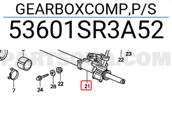 Honda 53601SR3A52 GEARBOXCOMP,P/S