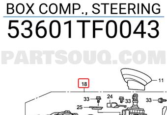 Honda 53601TF0043 BOX COMP., STEERING