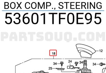 Honda 53601TF0E95 BOX COMP., STEERING