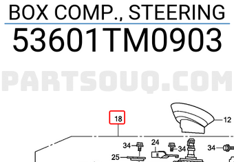 Honda 53601TM0903 BOX COMP., STEERING