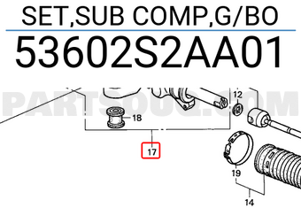 Honda 53602S2AA01 SET,SUB COMP,G/BO