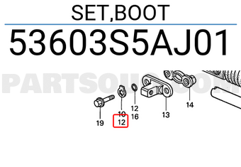 Honda 53603S5AJ01 SET,BOOT