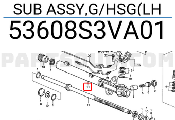 Honda 53608S3VA01 SUB ASSY,G/HSG(LH