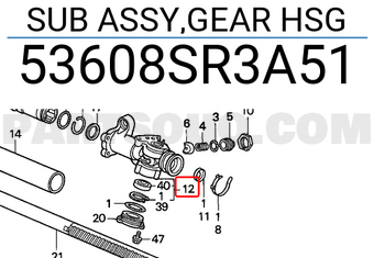 Honda 53608SR3A51 SUB ASSY,GEAR HSG