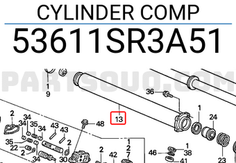 Honda 53611SR3A51 CYLINDER COMP