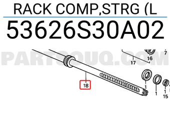 Honda 53626S30A02 RACK COMP,STRG (L