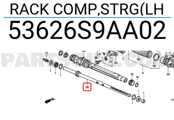 Honda 53626S9AA02 RACK COMP,STRG(LH