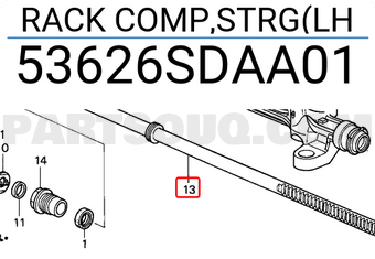 Honda 53626SDAA01 RACK COMP,STRG(LH