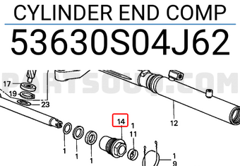 Honda 53630S04J62 CYLINDER END COMP