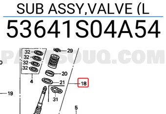 Honda 53641S04A54 SUB ASSY,VALVE (L