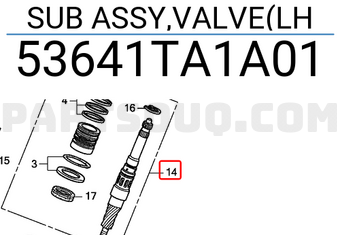 Honda 53641TA1A01 SUB ASSY,VALVE(LH