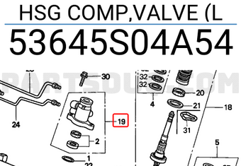 Honda 53645S04A54 HSG COMP,VALVE (L