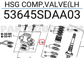Honda 53645SDAA03 HSG COMP,VALVE(LH