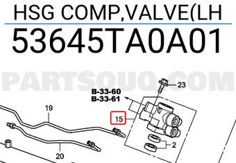 Honda 53645TA0A01 HSG COMP,VALVE(LH