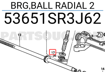Honda 53651SR3J62 BRG,BALL RADIAL 2
