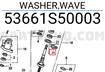 Honda 53661S50003 WASHER,WAVE