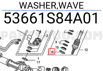 Honda 53661S84A01 WASHER,WAVE