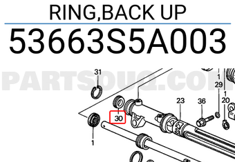 Honda 53663S5A003 RING,BACK UP