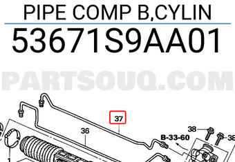 Honda 53671S9AA01 PIPE COMP B,CYLIN