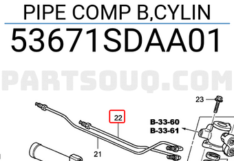 Honda 53671SDAA01 PIPE COMP B,CYLIN