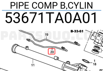 Honda 53671TA0A01 PIPE COMP B,CYLIN