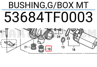 Honda 53684TF0003 BUSHING,G/BOX MT