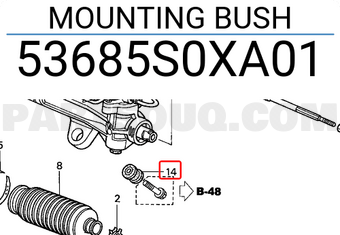 Honda 53685S0XA01 MOUNTING BUSH