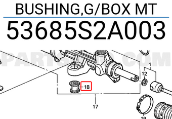 Honda 53685S2A003 BUSHING,G/BOX MT