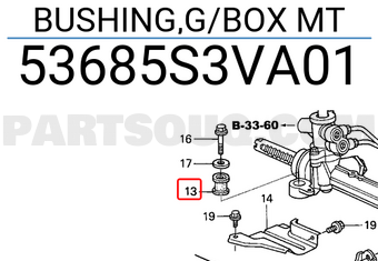 Honda 53685S3VA01 BUSHING,G/BOX MT