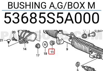 Honda 53685S5A000 BUSHING A,G/BOX M
