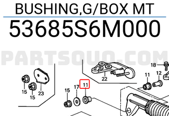 Honda 53685S6M000 BUSHING,G/BOX MT