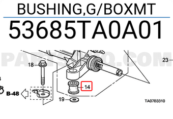 Honda 53685TA0A01 BUSHING,G/BOXMT