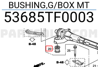 Honda 53685TF0003 BUSHING,G/BOX MT