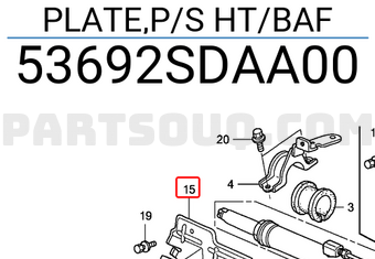 Honda 53692SDAA00 PLATE,P/S HT/BAF