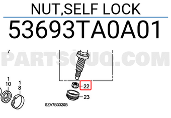 Honda 53693TA0A01 NUT,SELF LOCK