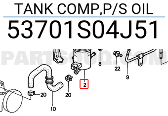 Honda 53701S04J51 TANK COMP,P/S OIL