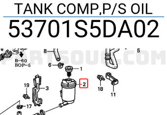 Honda 53701S5DA02 TANK COMP,P/S OIL