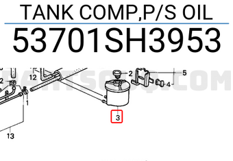 Honda 53701SH3953 TANK COMP,P/S OIL