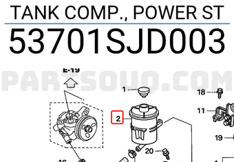 Honda 53701SJD003 TANK COMP., POWER ST