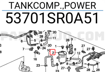 Honda 53701SR0A51 TANKCOMP.,POWER