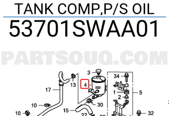 Honda 53701SWAA01 TANK COMP,P/S OIL