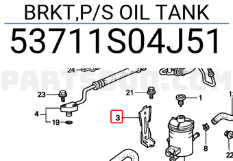 Honda 53711S04J51 BRKT,P/S OIL TANK