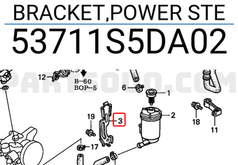 Honda 53711S5DA02 BRACKET,POWER STE