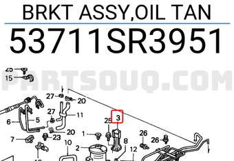 Honda 53711SR3951 BRKT ASSY,OIL TAN