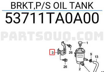 Honda 53711TA0A00 BRKT,P/S OIL TANK