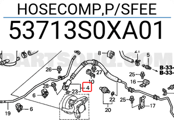 Honda 53713S0XA01 HOSECOMP,P/SFEE