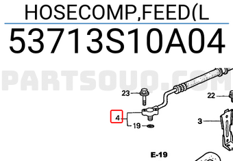 Honda 53713S10A04 HOSECOMP,FEED(L