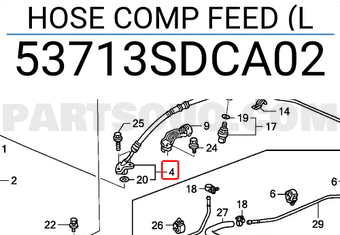 Honda 53713SDCA02 HOSE COMP FEED (L